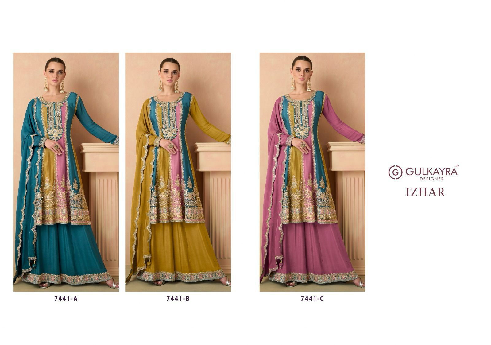 Izhar 7441 Colors By Gulkayra Real Chinon Wedding Salwar Suits Wholesale Clothing Suppliers In India